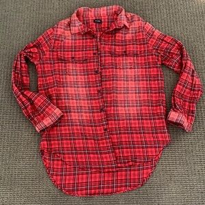 STAMPD distressed plaid flannel